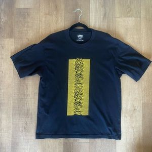 Mens Black Oversized UNIQLO X Peter Saville Remix T-Shirt